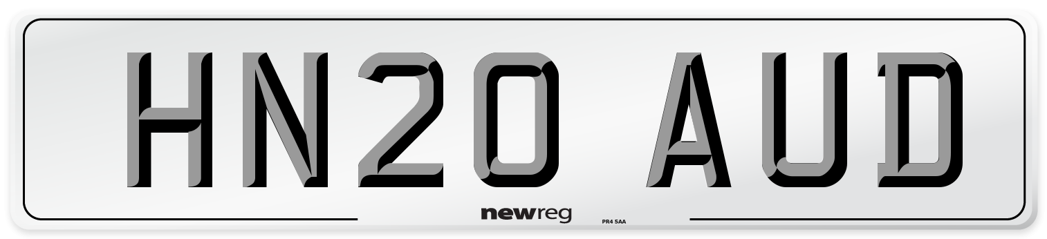 HN20 AUD Number Plate from New Reg